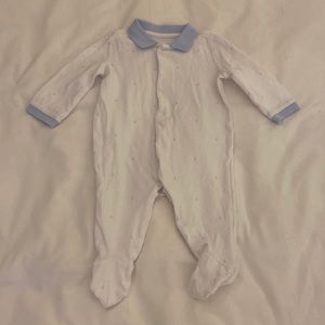 Anchor print collard footie